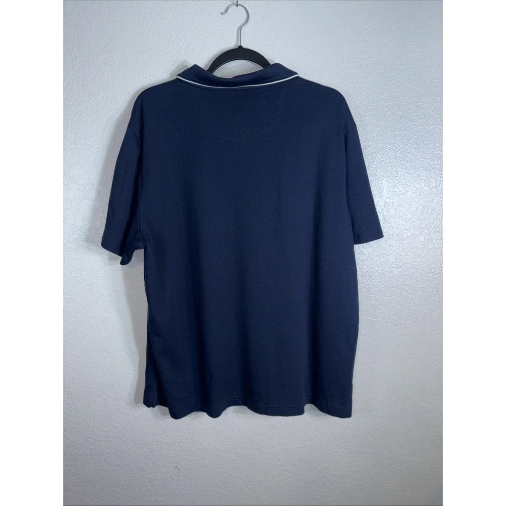 Untuckit Mens Medium Blue Stretch Knit Golf Polo Short Sleeve 100% Cotton‎ 2XL